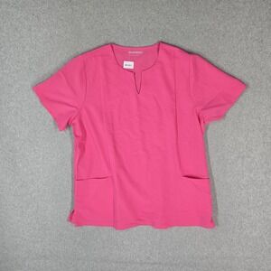 Mandala Women Scrub Top XL Pink Equa-Tek Medical Scrub PO30-A Short Sleeve